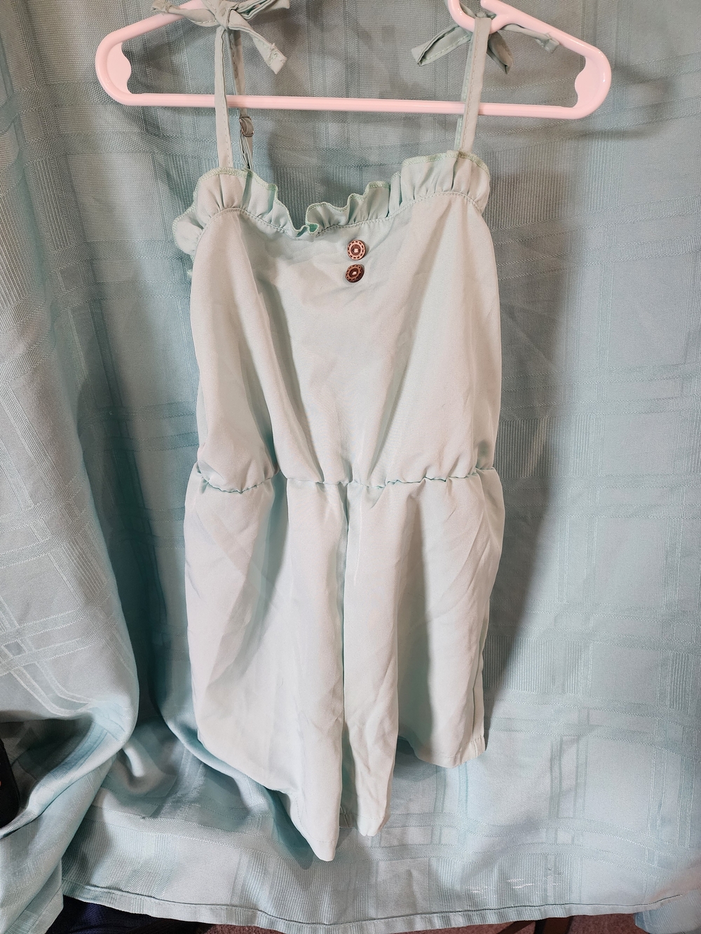 Girls' Light Mint Green Tie-Shoulder Sundress